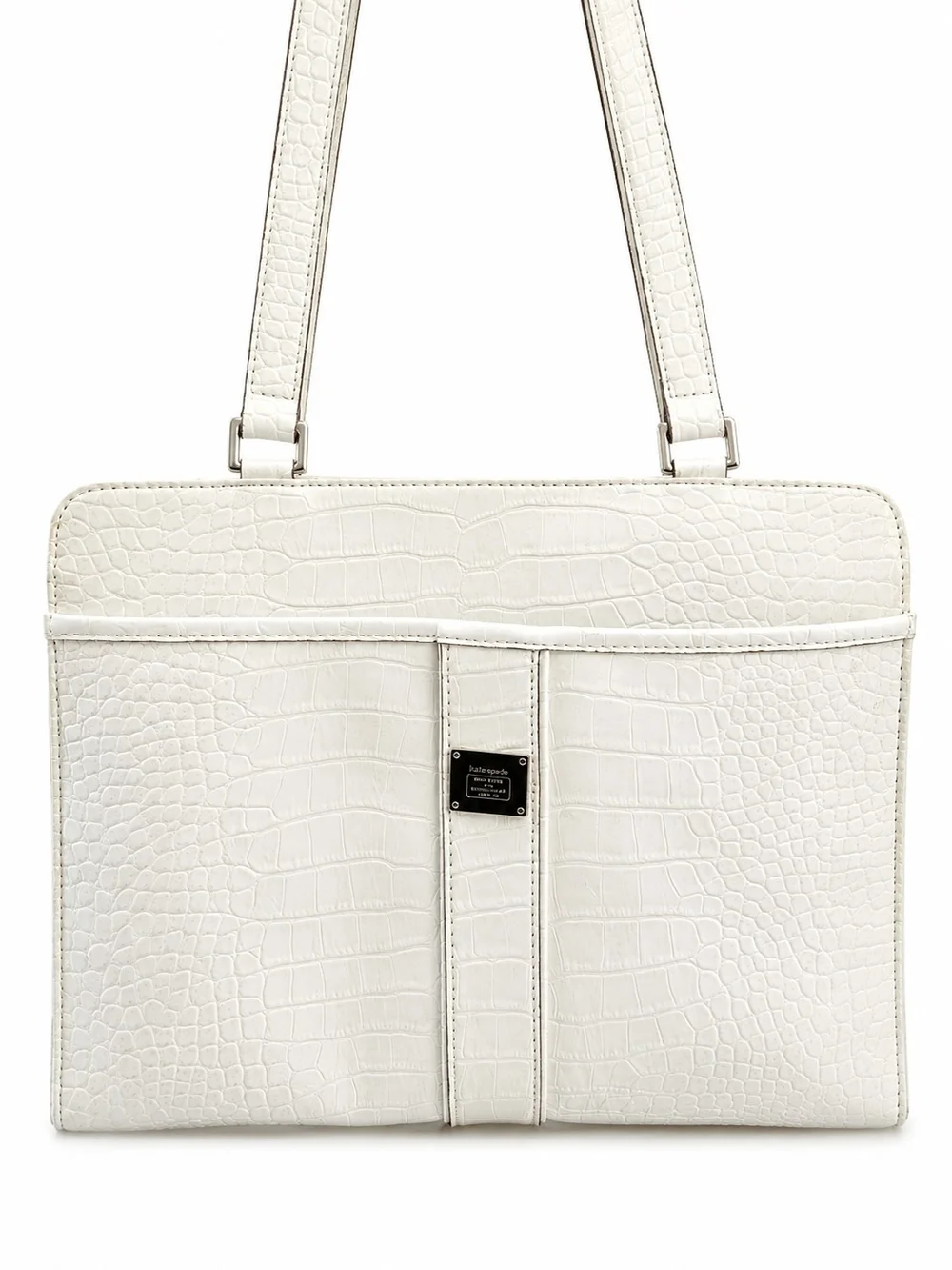 Liz Claiborne White Croc-Embossed Shoulder Bag Coastal Work Bag